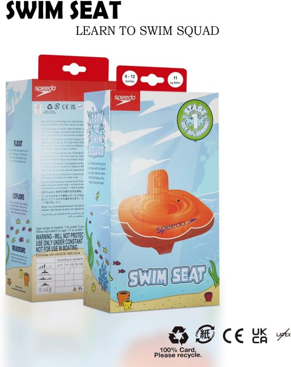 Speedo Unisex Child Seasquad 0-12 Months Swim Seat - Orange, One Size