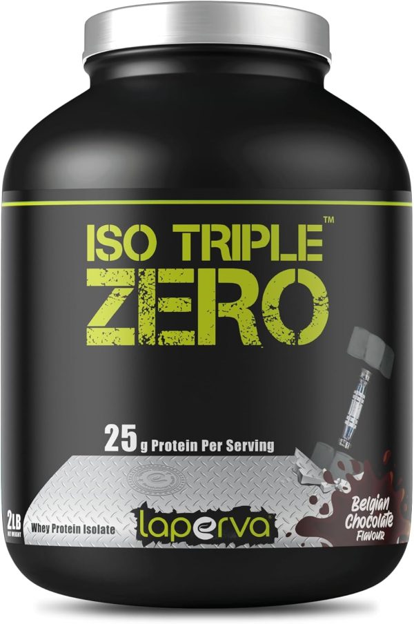 Laperva Protein Powder – Whey Protein Isolate Powder – Belgian Chocolate Flavor Whey Protein – Zero Fat, Carbs and Sugar Whey Protein – Protein Supplements & Muscle Gainer 2 Lbs.