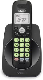 VTech [New] VG131-11 DECT 6.0 Cordless Phone - Bluetooth Connection, Blue-White Display, Big Buttons, Full Duplex, Caller ID, Easy Wall Mount, 1000ft Range (Black)