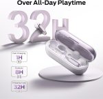 Monster Open AC601 Bluetooth Earbuds - Comfortable Clip-On Wireless Earbuds with Bluetooth 5.4, 32H Playtime Earbuds with ENC Clear Talk, IPX5 Waterproof & Touch Control for Any Occasion (Purple)