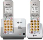 AT&T Cordless Phone, 2 Handsets - Silver, Landline Telephone with DECT 6.0, Full-Duplex Speakerphone, Caller ID/Call Waiting, ECO mode, Backlit Screen & Keypad