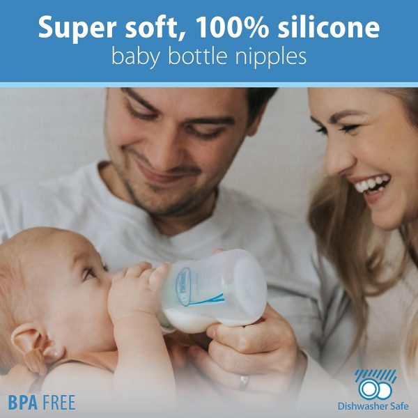Dr. Brown's Dr - Level 3 Wide-Neck Silicone Options+ Nipple, 2-Pack