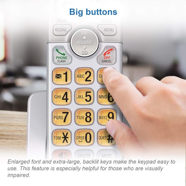 AT&T Cordless Phone, 2 Handsets - Silver, Landline Telephone with DECT 6.0, Full-Duplex Speakerphone, Caller ID/Call Waiting, ECO mode, Backlit Screen & Keypad