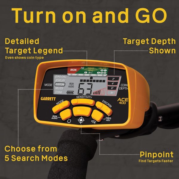Garrett Metal Detectors - ACE 400 with DD Waterproof Search Coil and Pro-Pointer AT