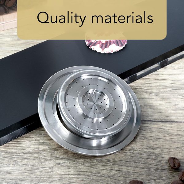 Coffee Capsule Cup for SENSEO Coffee Machines, Refillable Coffee Pods, Reusable Coffee Capsules Kit with Adapter & Filter Paper, Stainless Steel Cups Filters