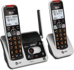 AT&T BL102-2 DECT 6.0 2-Handset Cordless Phone for Home with Answering Machine, Call Blocking, Caller ID Announcer, Audio Assist, Intercom, and Unsurpassed Range, Silver/Black