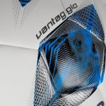Molten Vantaggio 3555 Hybrid Bonded Football | FIFA Quality Pro Match Ball | Durable Textured PU Leather | Size 5 - For Boys and Girls Aged 14 plus & Adults | Hi-Vis Blue Flame Design