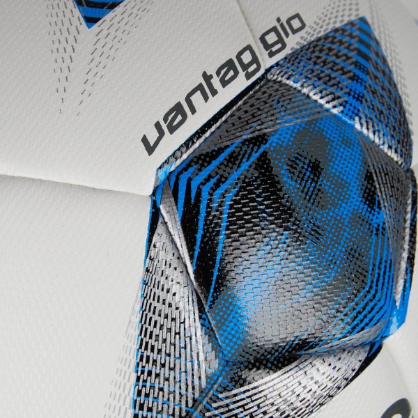 Molten Vantaggio 3555 Hybrid Bonded Football | FIFA Quality Pro Match Ball | Durable Textured PU Leather | Size 5 - For Boys and Girls Aged 14 plus & Adults | Hi-Vis Blue Flame Design