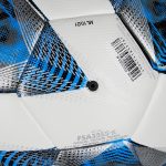 Molten Vantaggio 3555 Hybrid Bonded Football | FIFA Quality Pro Match Ball | Durable Textured PU Leather | Size 5 - For Boys and Girls Aged 14 plus & Adults | Hi-Vis Blue Flame Design