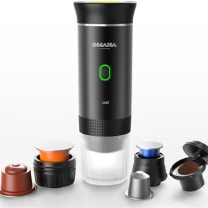 Omana 3-in-1 Portable Coffee Machine Wireless Electric Self Heating Capsules Pods Espresso for Car Home Office Camping Travel Maker 3in1