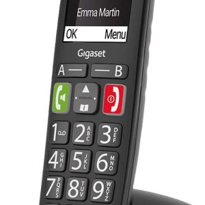 Gigaset E290 - Cordless Senior Phone Without Answering Machine with Large Buttons - Large Display, Target Dial Buttons for Important Numbers, Amplifier Function for Extra Loud Listening, Black