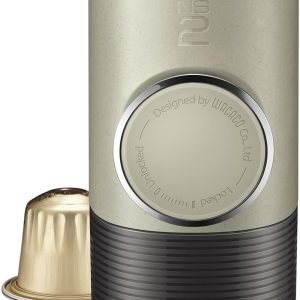 WACACO Minipresso NS2, Portable Espresso Maker Compatible with Nespresso Original Capsules and Compatibles, Manually Operated, 18 Bar Small Handheld Coffee Machine for Travel, Camping, Black