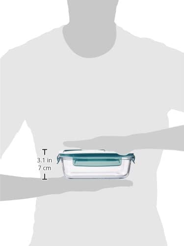 Royalford 2 Pcs Glass Airtight Food Storage Container RF9984 with Lid 1040ml & 370ml, Rectangle, Freezer & Dishwasher Safe