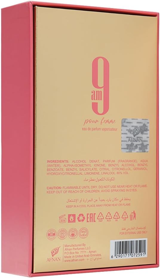AFNAN 9 AM Pour Femme Eau De Parfum for Women, 100 ML