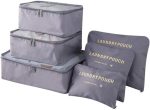 Generic Six-Piece Pouch Travel Luggage Organiser Set, Grey