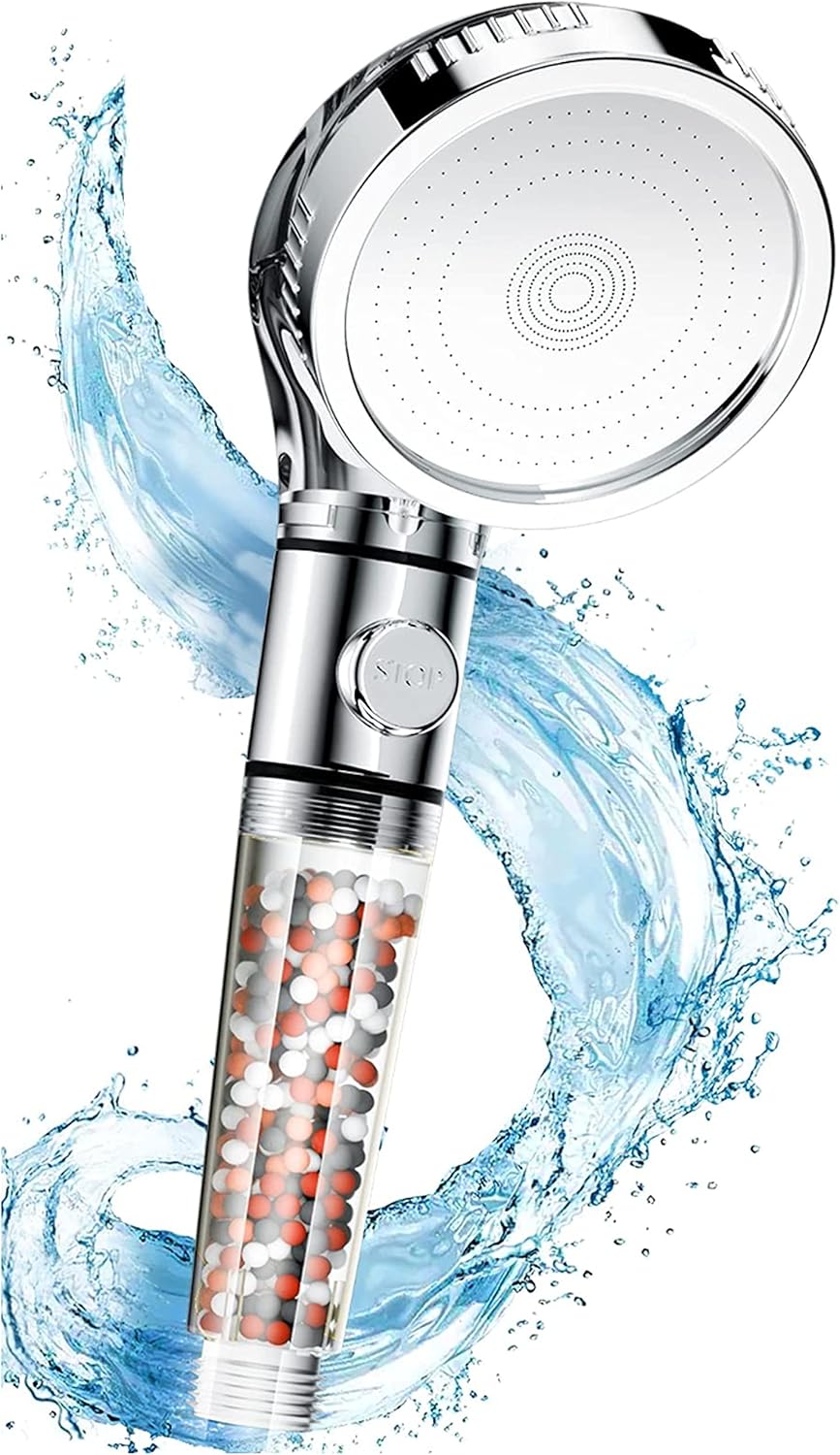 SKY-TOUCH Sky Touch High Pressure Filtered Shower Head For Hard Water And Filtering Impurities, Hand Held Shower Head With Filter Balls. SKY-TOUCH Sky Touch High Pressure Filtered Shower Head For Hard Water And Filtering Impurities, Hand Held Shower Head With Filter Balls.