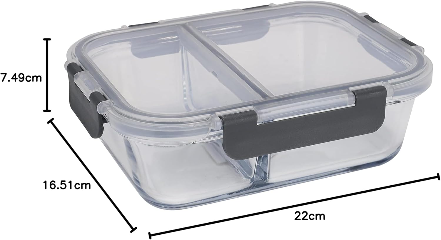 Royalford Airtight Food Storage Box With 2 Compartments, 950 Ml, Rf9215