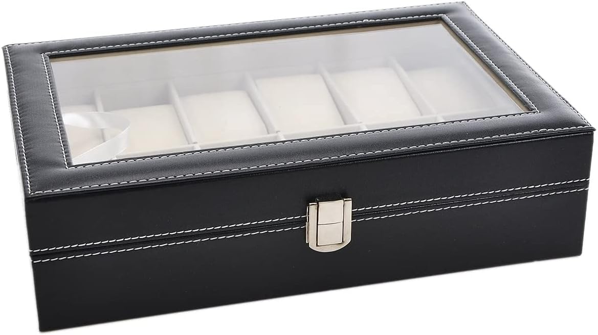 Other 12 Grid Leather Watch Display Case Jewelry Collection Storage Organizer Box Holder
