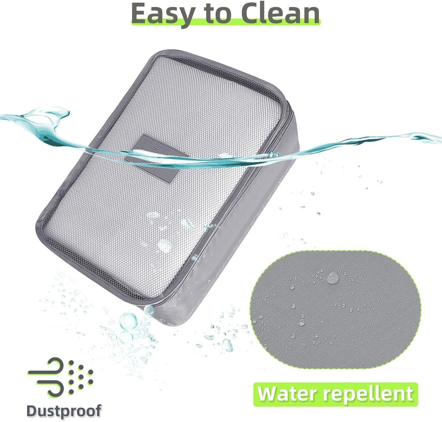 Generic Six-Piece Pouch Travel Luggage Organiser Set, Grey