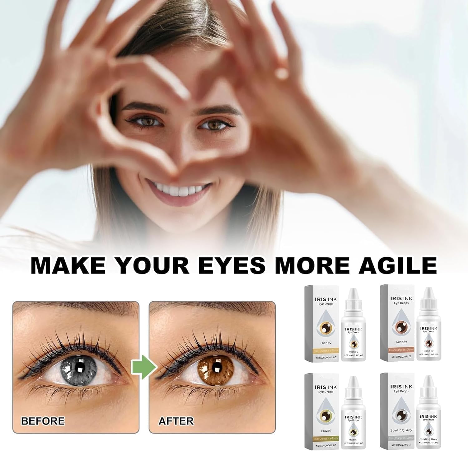 Generic Eye Color Changing Drops - Fancy Drops Change Your Eye Color, Irisink Pro Eye Drops,Change Eye Color Drops, Fancy Drops Eye Color Changer, Moisturizing Eye Drops, Safe And Gentle (Green)