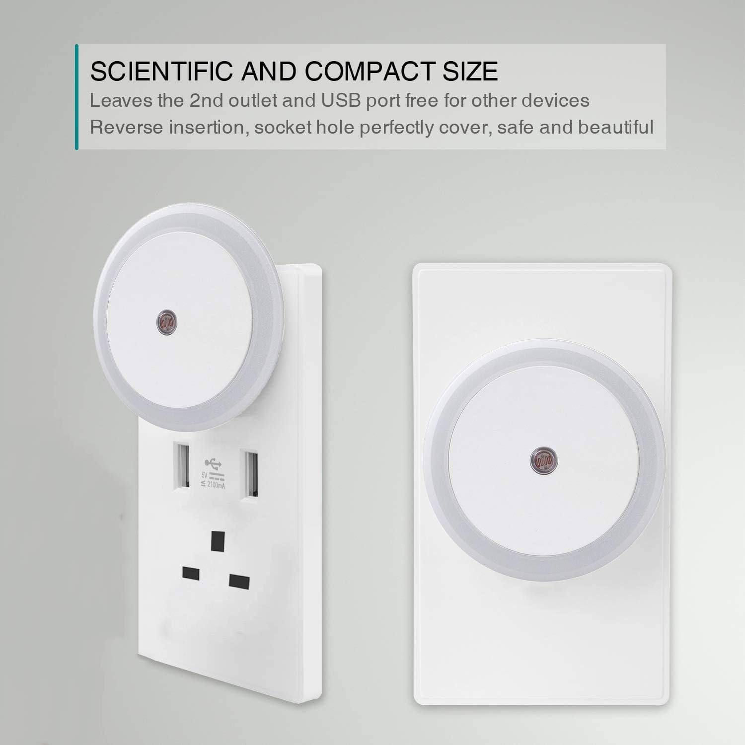 Masroo LED Night Light, Warm White, Pack of 2