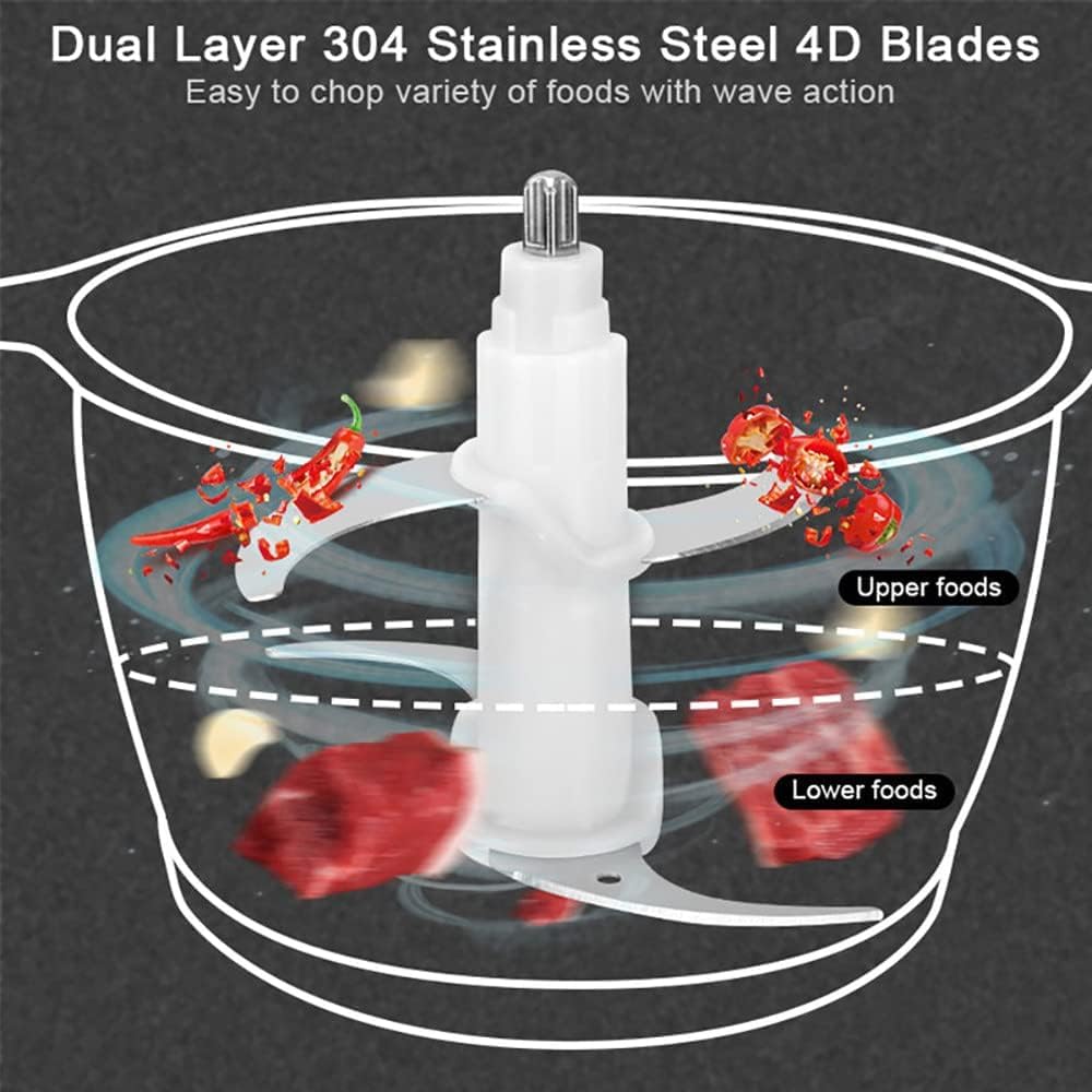 ECVV Food Chopper Meat Mincer 2L 500W Electric Meat Grinder Blender Mincer Mixer Meat Chopper Stainless Steel Electric Chopper Automatic Food Processor Machine