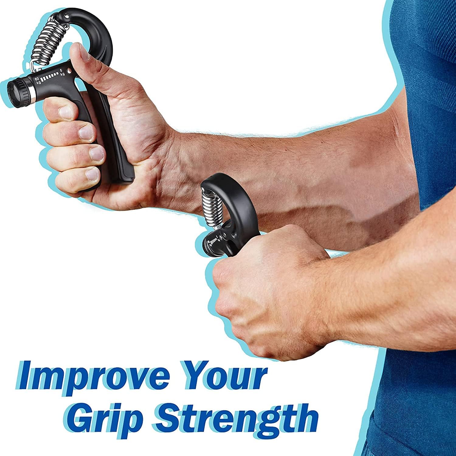 COOLBABY Grip Strength Trainer, Hand Grip Exerciser Strengthener Forearm Strengthener, Hand Exerciser for Muscle Building and Injury Recover