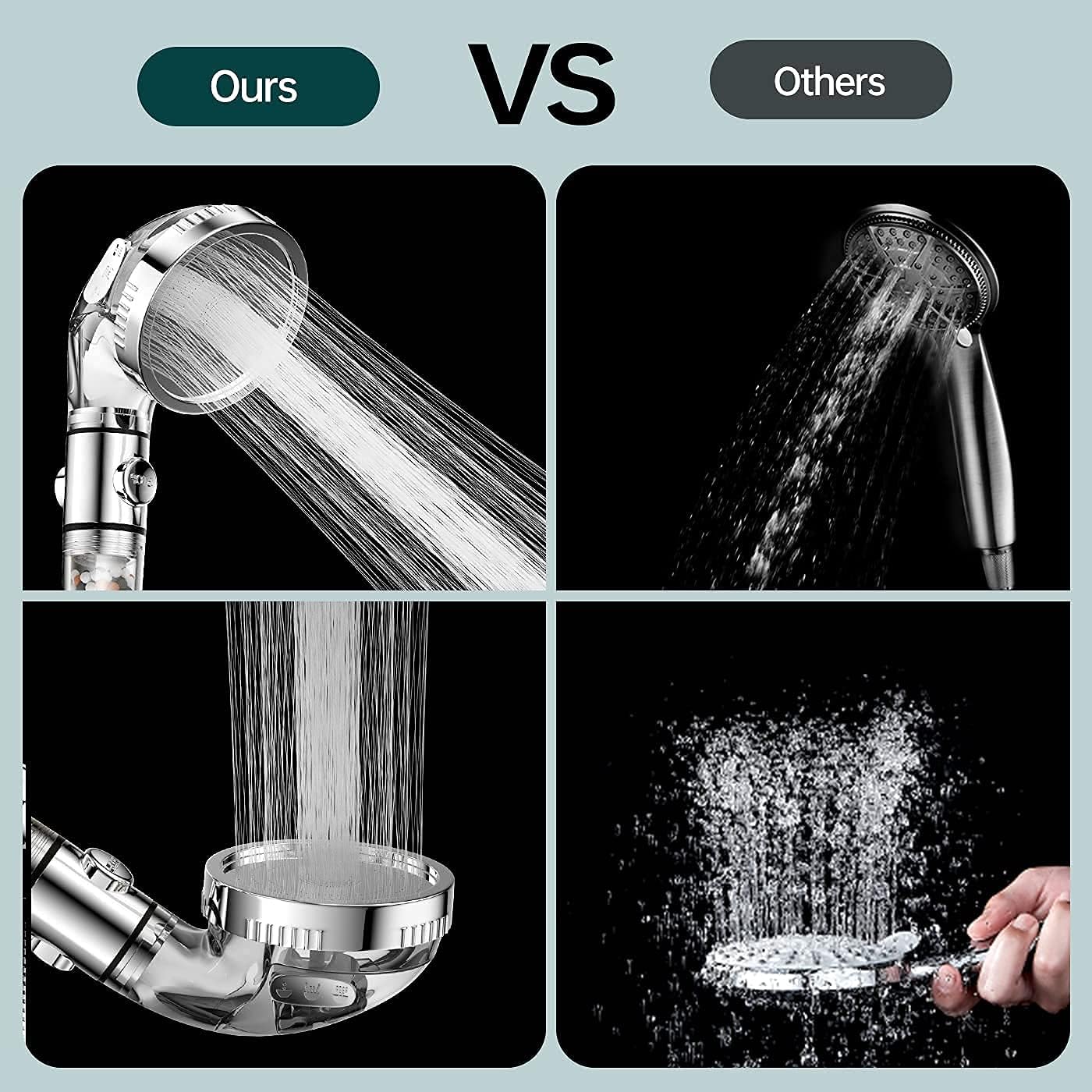 SKY-TOUCH Sky Touch High Pressure Filtered Shower Head For Hard Water And Filtering Impurities, Hand Held Shower Head With Filter Balls.