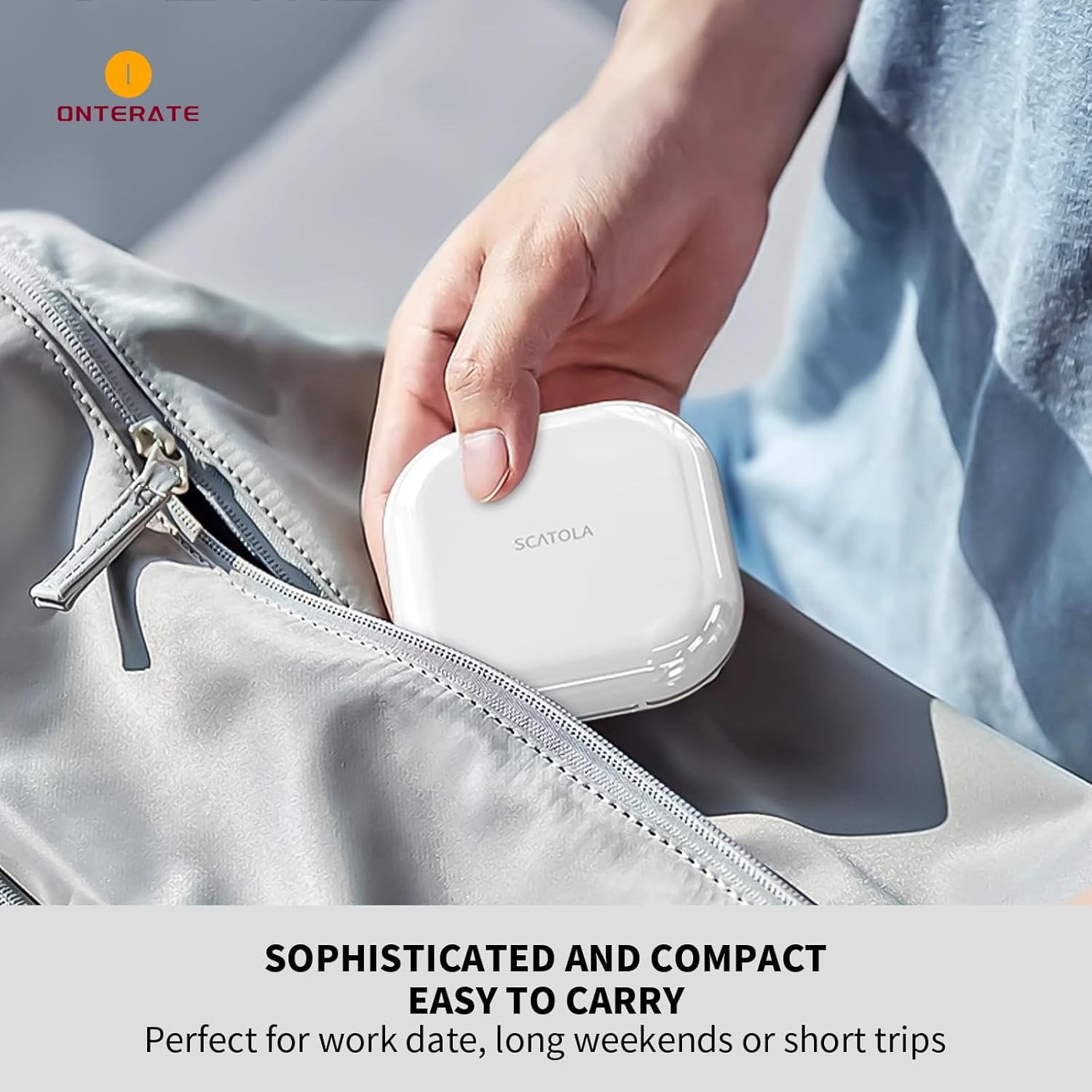 ONTERATE Small Pill Case, Travel Pill Box, Portable Pill Organizer, Pill Container for Pocket 4 Compartments, Daily Compact Travel Medicine Holder for Vitamins Medication (Grey)