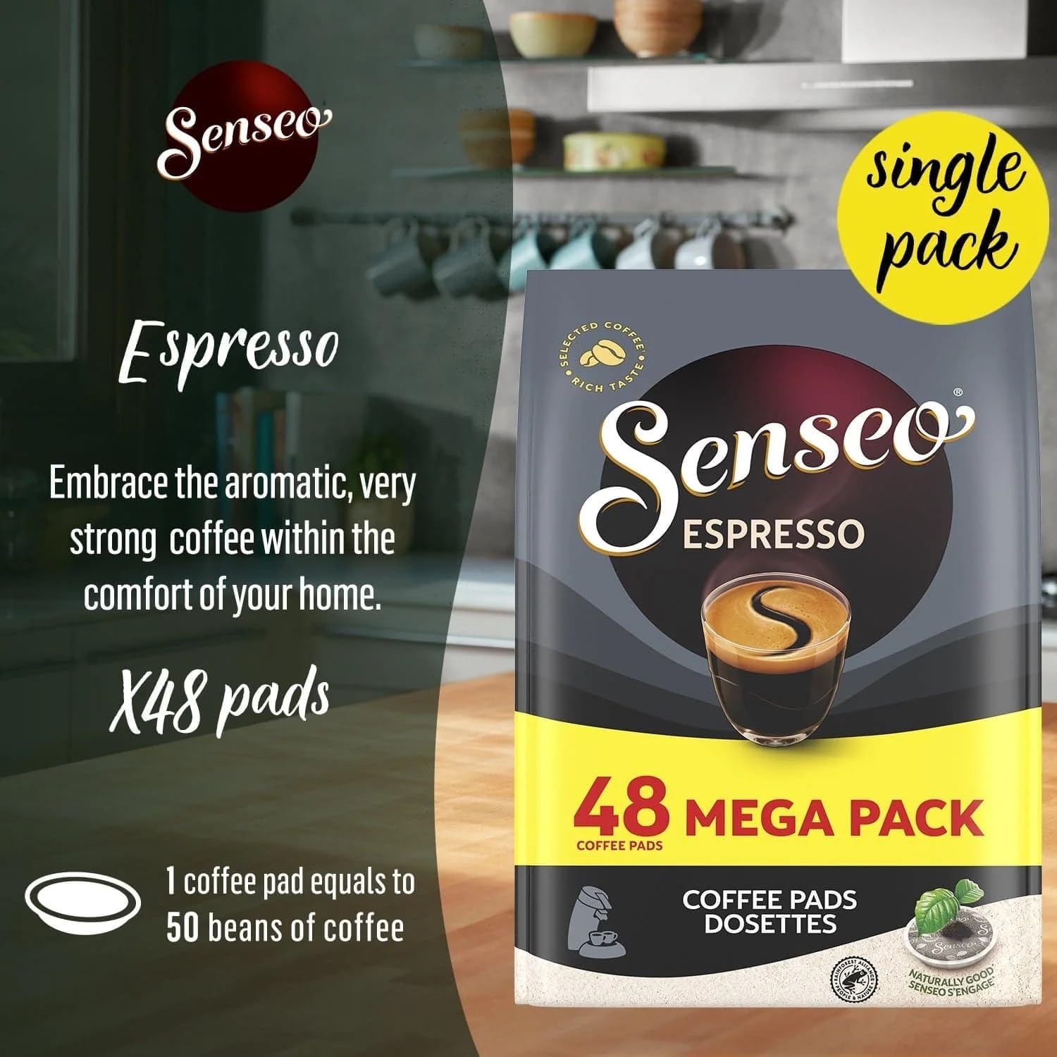 Senseo Douwe Egberts Coffee 48 Pods/Pads EspressoPowerful & Aromatic