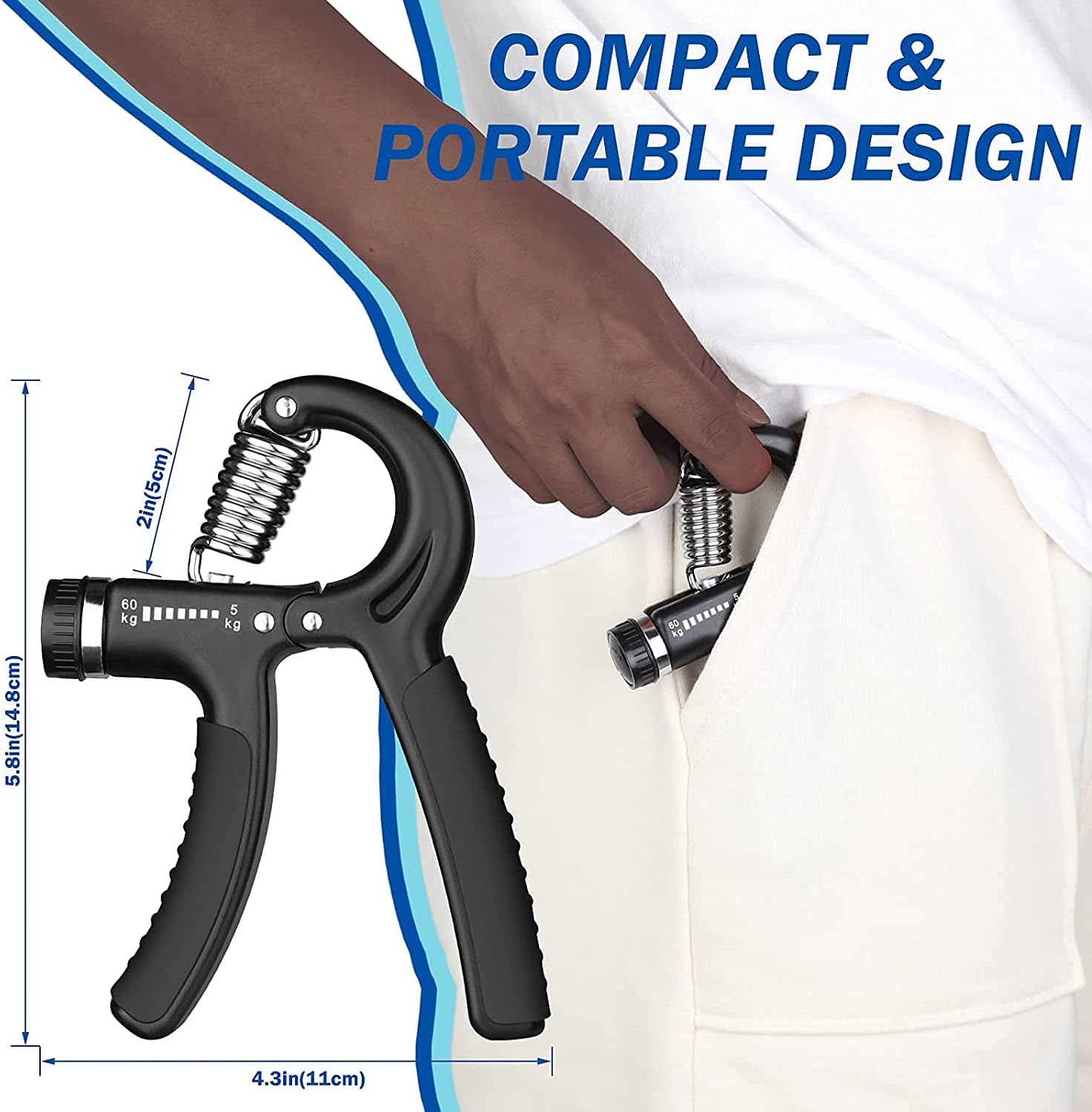 COOLBABY Grip Strength Trainer, Hand Grip Exerciser Strengthener Forearm Strengthener, Hand Exerciser for Muscle Building and Injury Recover