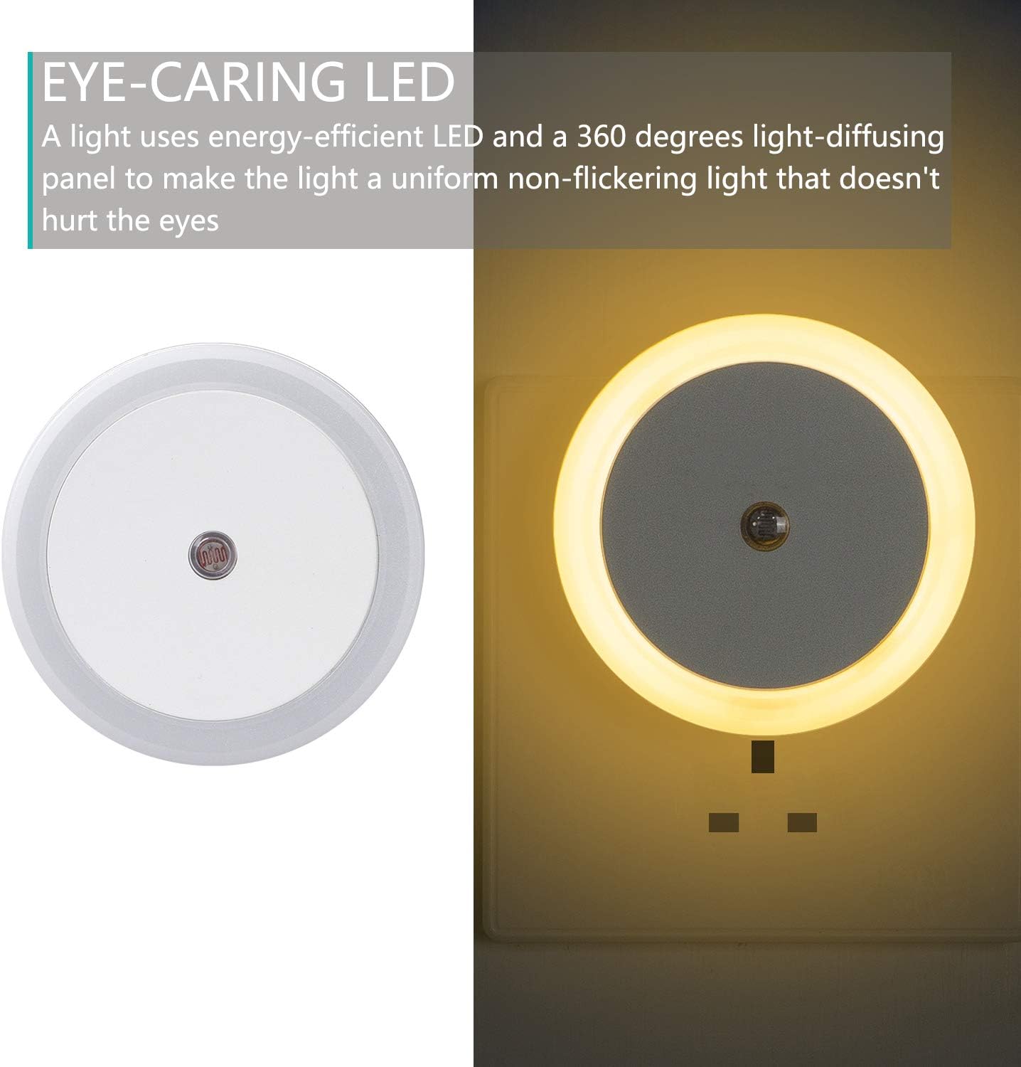 Masroo LED Night Light, Warm White, Pack of 2