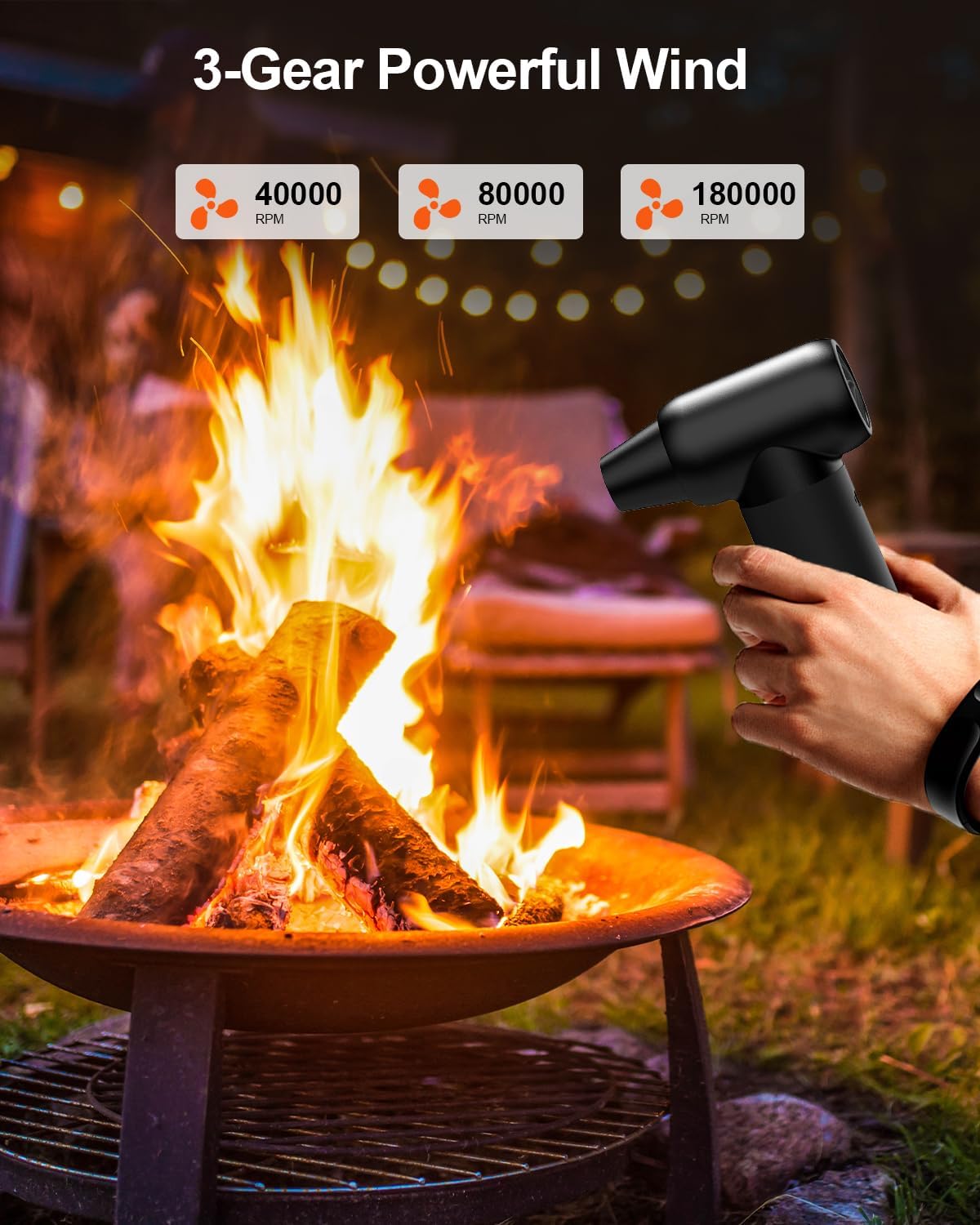 Aduarjo Compressed Air Duster -3 Speed 180000RPM Electric Air Duster Deep Cleaning Keyboard and Adjustable Rechargeable Cordless Dry Jet Blower for Home and Car