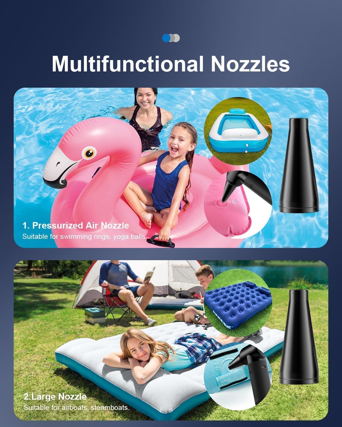 Aduarjo Compressed Air Duster -3 Speed 180000RPM Electric Air Duster Deep Cleaning Keyboard and Adjustable Rechargeable Cordless Dry Jet Blower for Home and Car