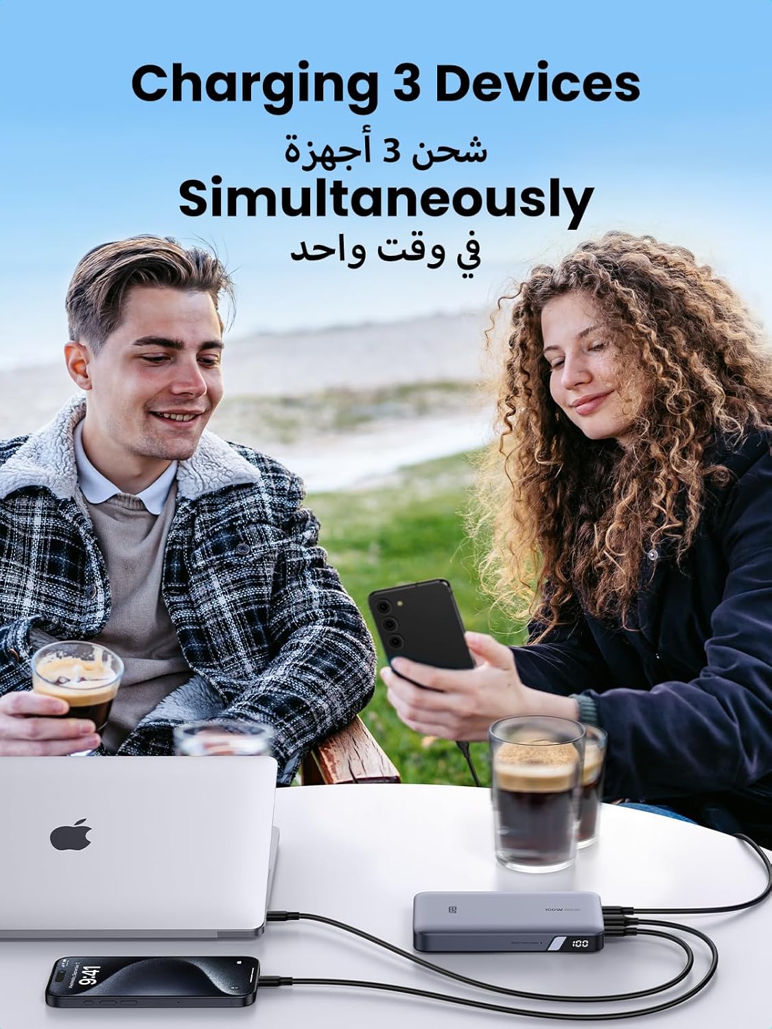 UGREEN Power Bank 20000mAh, 100W Fast Charging Portable Charger, Laptop Charger Portable with 2 USB-C and 1 USB-A Port, Battery Pack for MacBook, Dell, iPhone 16-12 Series, Samsung S25U, iPad, AirPods