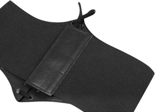 Waist Cincher Corset Band Elastic Tied Waspie Belt PU Leather Soft Adjustable Black, One Size