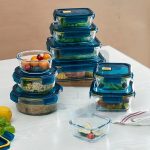 Mondex 2PCS Borosilicate Glass Food Saver Set Food Storage Container Lunchbox set with Vent - 500ml & 800ml Capacity, Openable and Secure Air Vents, Silicone Seals, Plastic Lids