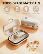 Weekly Daily Travel Pill Organizer, Small Pill Box 7 day Pocket Pharmacy, Portable Pill Case for Pocket Purse, Travel Size Pill Container Holder, Medicine Organizer Box for Vitamins, Fish Oil (1 Pack)