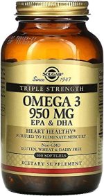Solgar, Triple Strength Omega-3, 950 Mg, Epa & Dha, 100 Softgels