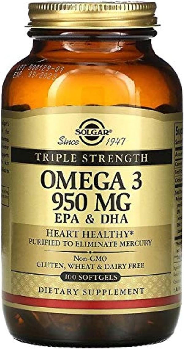 Solgar, Triple Strength Omega-3, 950 Mg, Epa & Dha, 100 Softgels