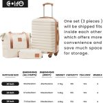 COOLIFE Suitcase Trolley Carry On Hand Cabin Luggage Hard Shell Travel Bag Lightweight,The Suitcase Included 1pcs Travel Bag and 1pcs Toiletry Bag (Dark green/Brown, 20 Inch Luggage Set)