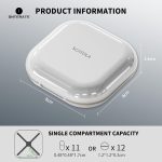 ONTERATE Small Pill Case, Travel Pill Box, Portable Pill Organizer, Pill Container for Pocket 4 Compartments, Daily Compact Travel Medicine Holder for Vitamins Medication (Grey)