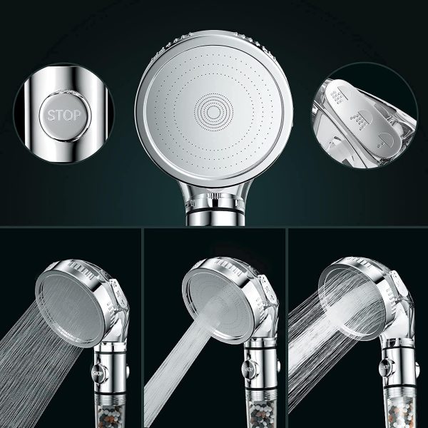 SKY-TOUCH Sky Touch High Pressure Filtered Shower Head For Hard Water And Filtering Impurities, Hand Held Shower Head With Filter Balls.