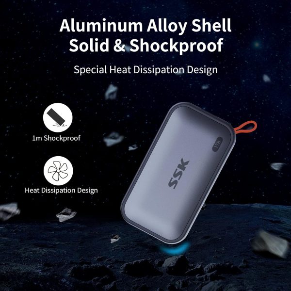 SSK Portable SSD 1TB External Solid State Drive, Up to 1050MB/s USB C SSD External SSD USB 3.2 Gen 2 for iPhone 15/Pro, Windows, Mac, Android Phones and Tablets