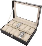 Other 12 Grid Leather Watch Display Case Jewelry Collection Storage Organizer Box Holder