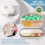 Small Medicine Organizer Travel, 7 Compartments Small Pill Box Small Pill Organizer Compact Travel Pocket Pharmacy Portable Pill Case Pill Container Medicine Box
