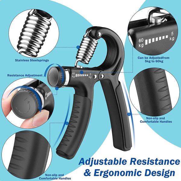 COOLBABY Grip Strength Trainer, Hand Grip Exerciser Strengthener Forearm Strengthener, Hand Exerciser for Muscle Building and Injury Recover