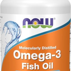 Now Foods Omega-3 Fish Oil 30 Softgels |Molecularly Distilled Softgels | Cardiovascular Support | 1,000 mg Fish Oil per softgel | 180 EPA / 120 DHA per softgel.
