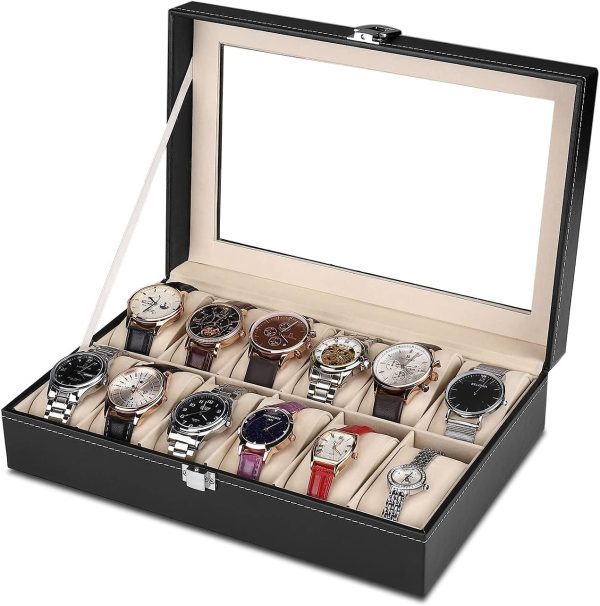 Other 12 Grid Leather Watch Display Case Jewelry Collection Storage Organizer Box Holder