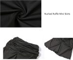 SAFRISIOR Women Ruched Ruffle Short Skirt High Waisted Stretch Pleated Tennis E-Girls 90s A-Line Mini Skirt